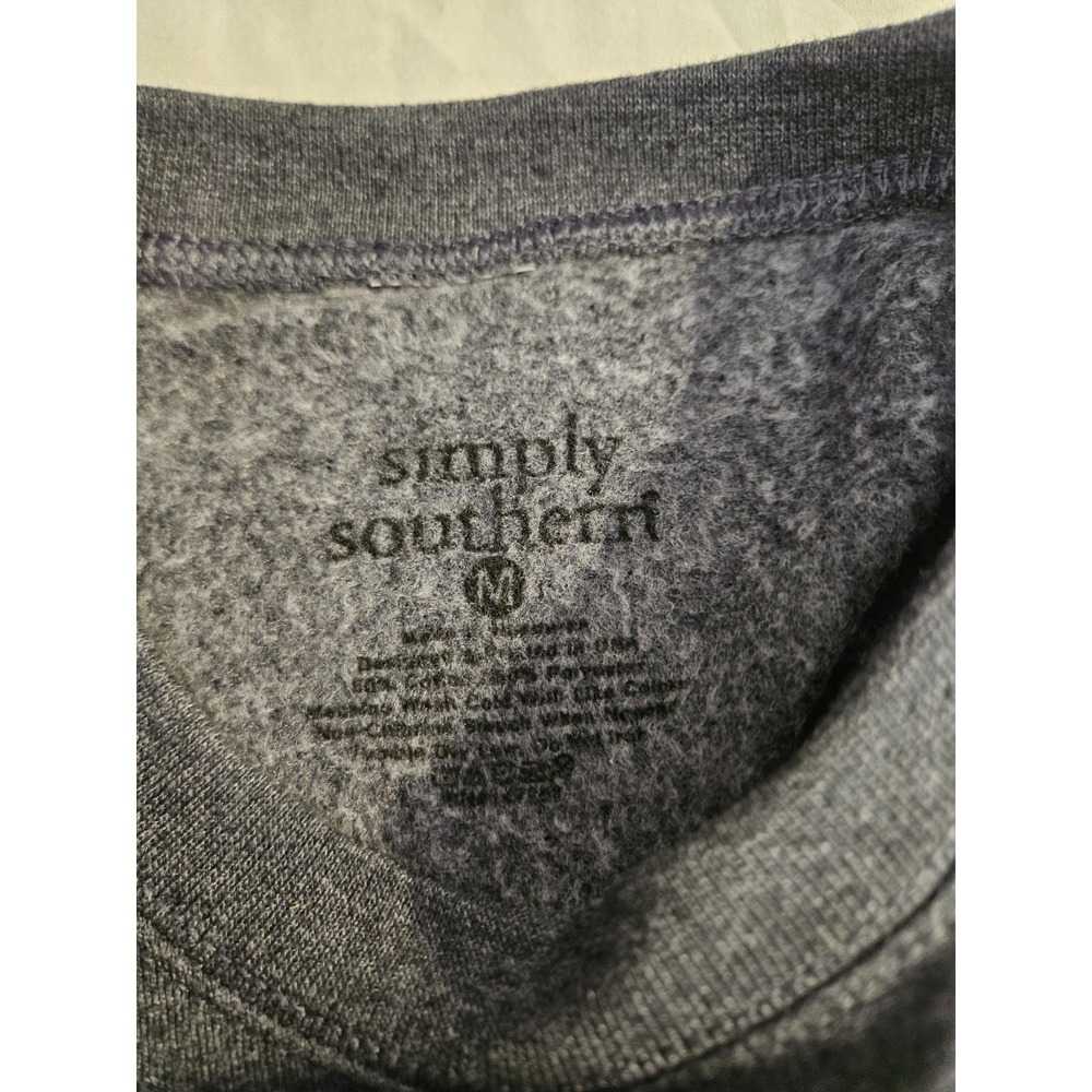 Simply Southern Merry &‎ Bright Christmas Sweatshirt Womens Medium Gray Pink... - Picture 5 of 5